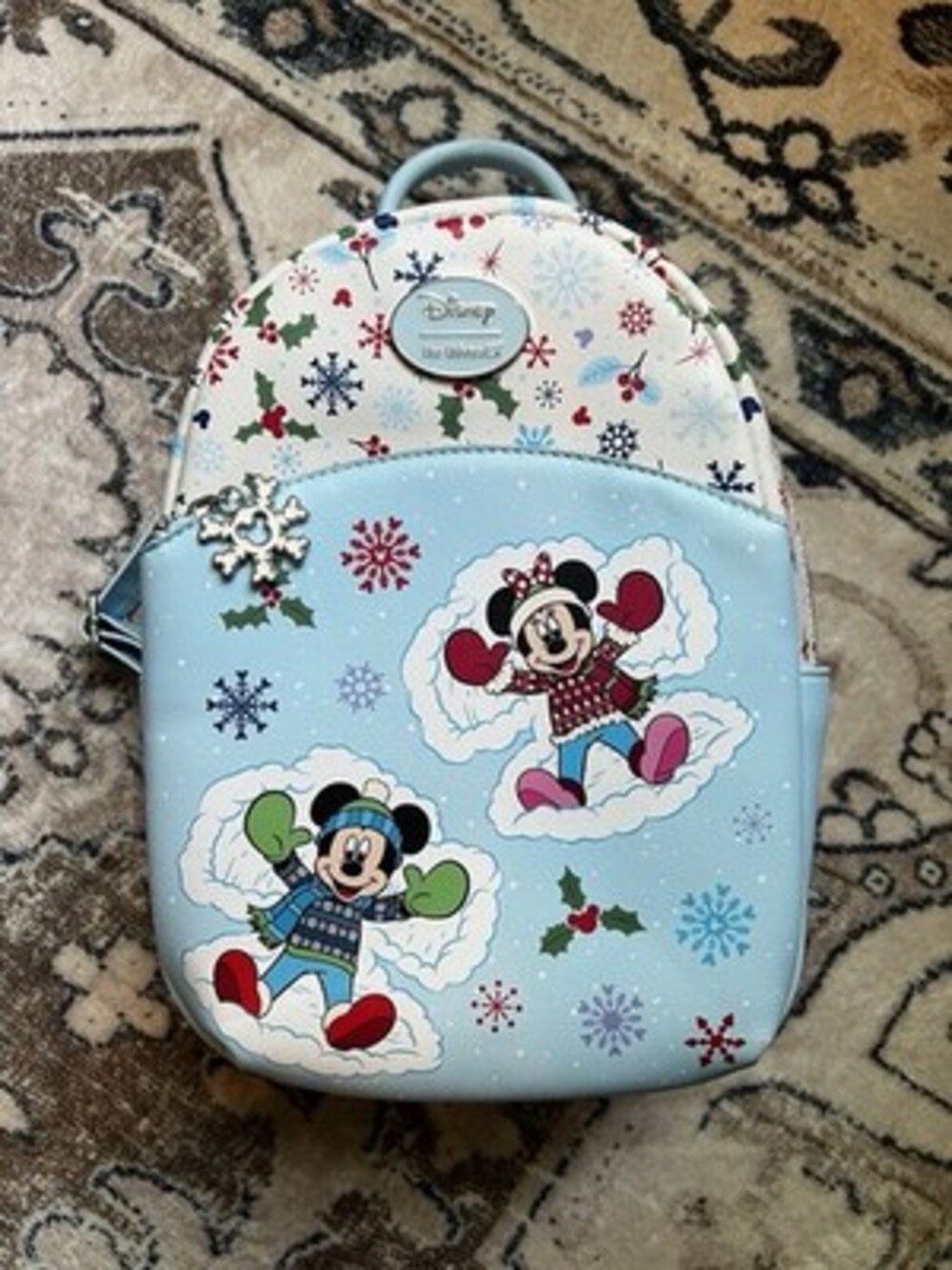 Disney Mickey & Minnie Mouse Holiday Snow Angels Her Universe Mini Backpack